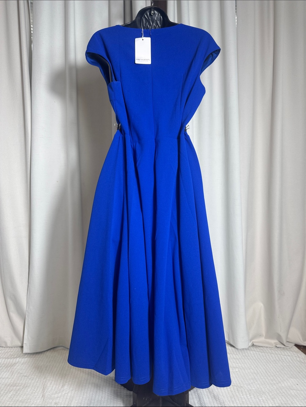 DRESSTELLS Royal Blue Midi Dress L - Picture 6 of 10
